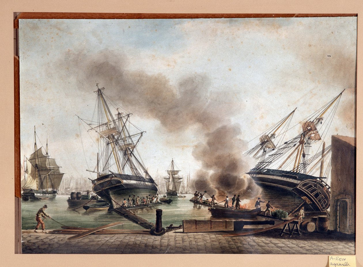 Aguarela de A. Roux. Século XIX Marselha, Musee du Vieux Marseille de Unbekannter Künstler
