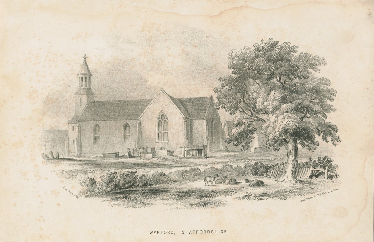 Igreja de Weeford: litografia, 1841 de Unbekannt