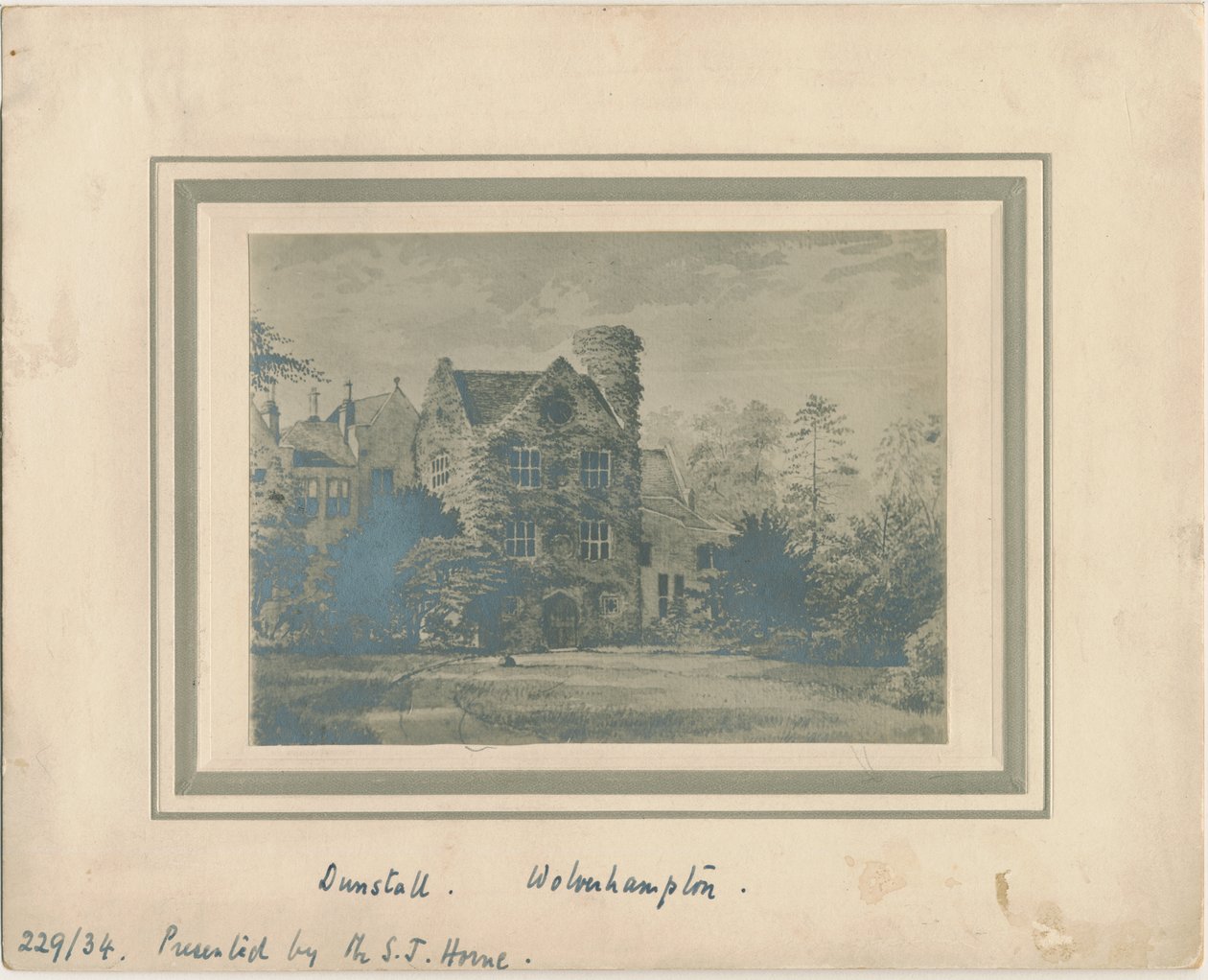 Wolverhampton - Dunstall Hall: fotografia de uma pintura a aquarela, sd [c 1860] de Unbekannt