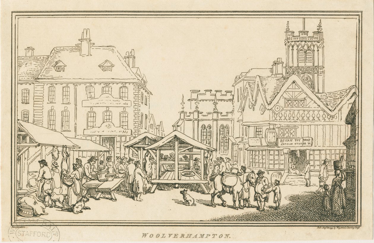 Wolverhampton - Market Place: gravura, nd [c 1799] de Unbekannt