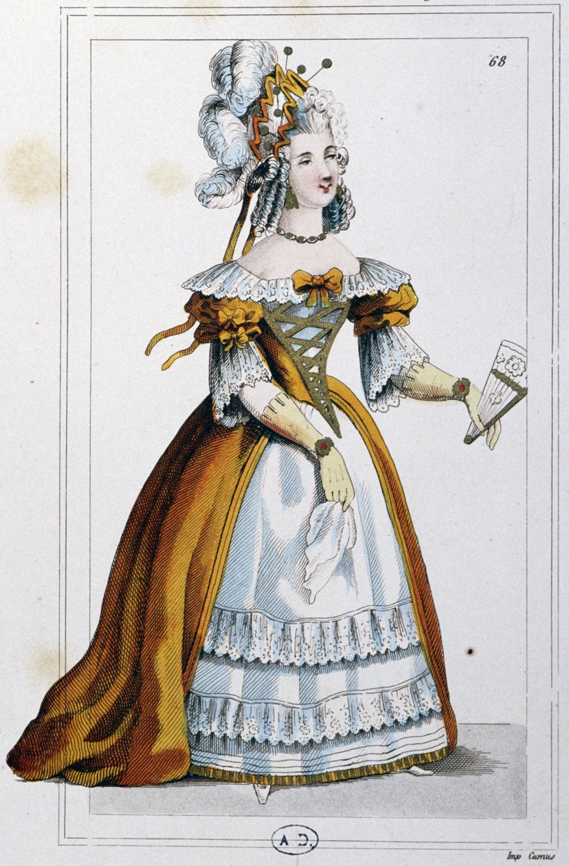 Mulher com um vestido como o de Mme du Barry, c.1810 (gravura) de Unbekannter Künstler