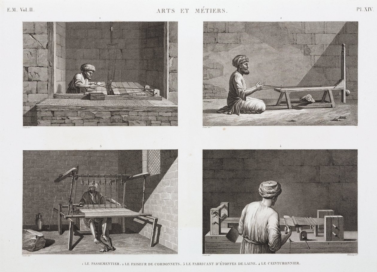 Wool & Worsted, Weaving Weaving, Egito, c 1798 de Unbekannt