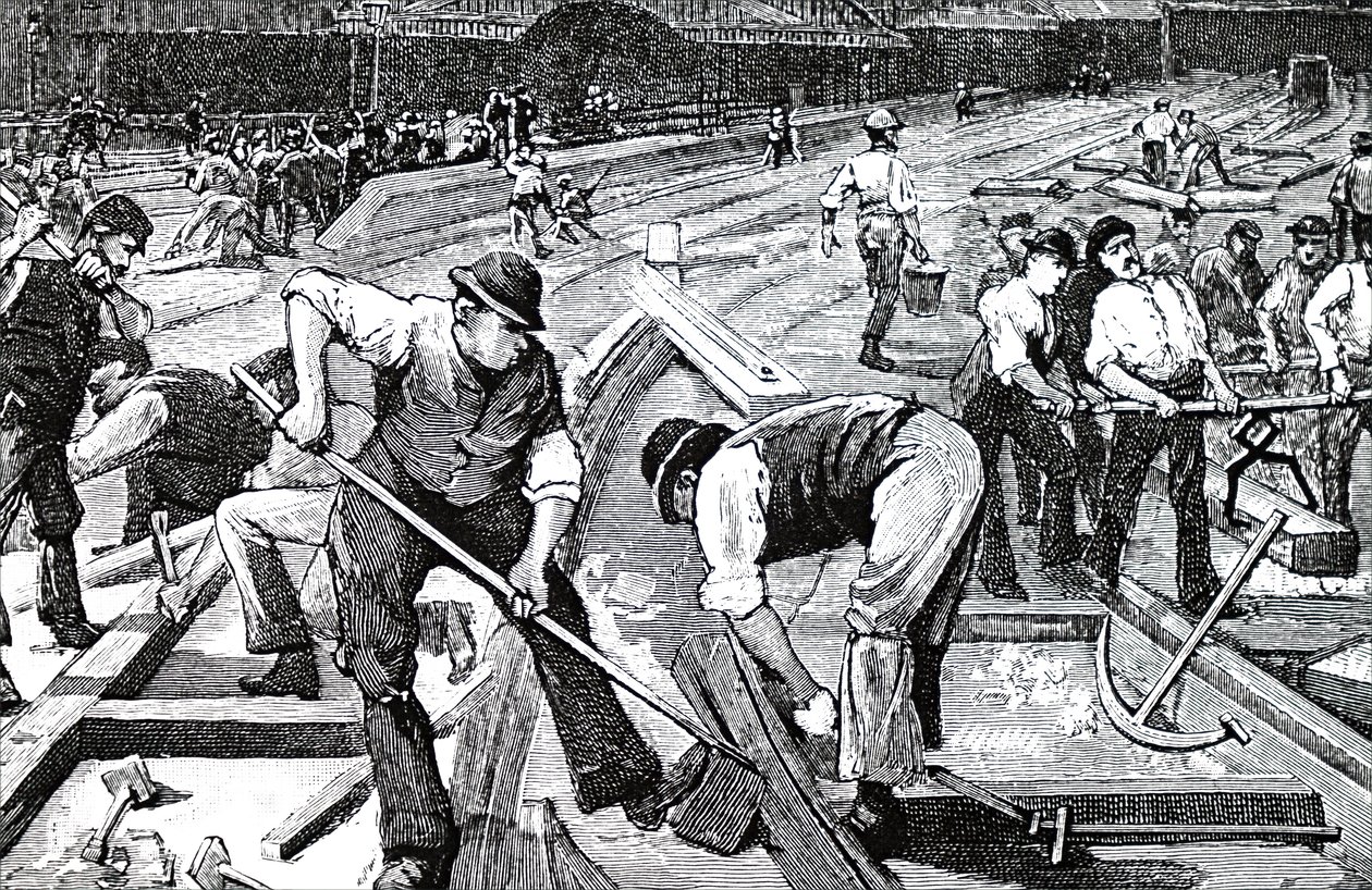 Trabalho em andamento na Estação de Trem de Plymouth. de Unbekannt