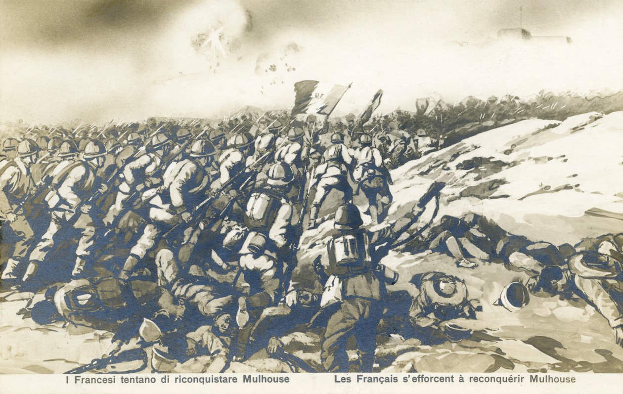 Primeira Guerra Mundial: A tentativa francesa de retomar Mulhouse de Unbekannter Künstler