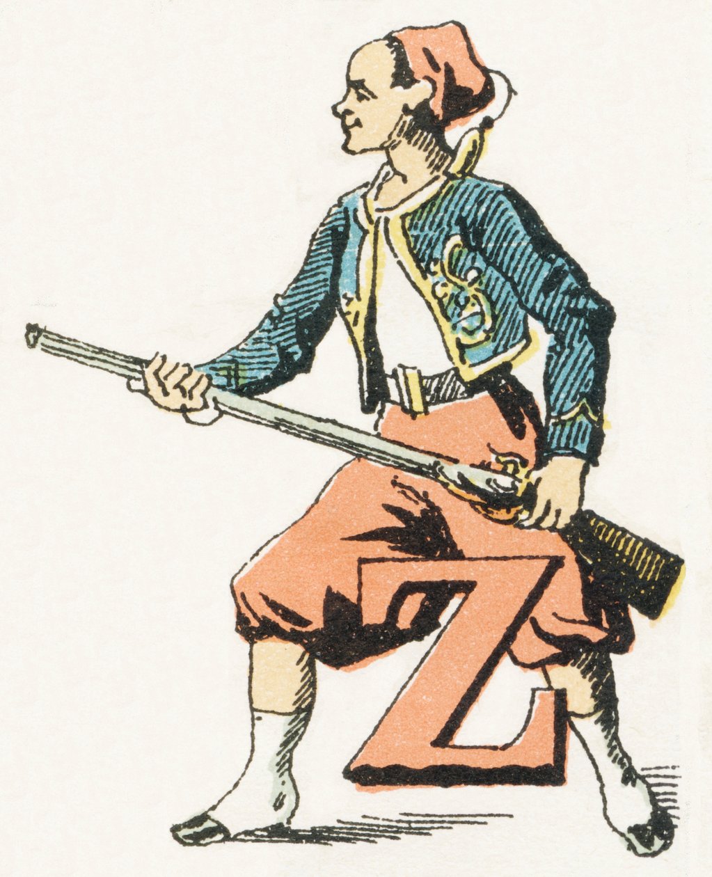 Z - Zouave - Alfabeto infantil, Edições Gordinne 1920 (gravura) de Unbekannt