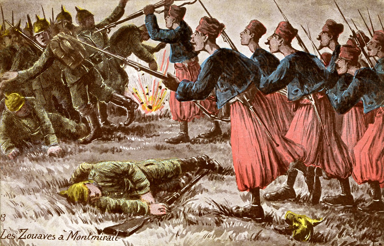 Zouave em Montmirail na Frente Ocidental de Unbekannter Künstler