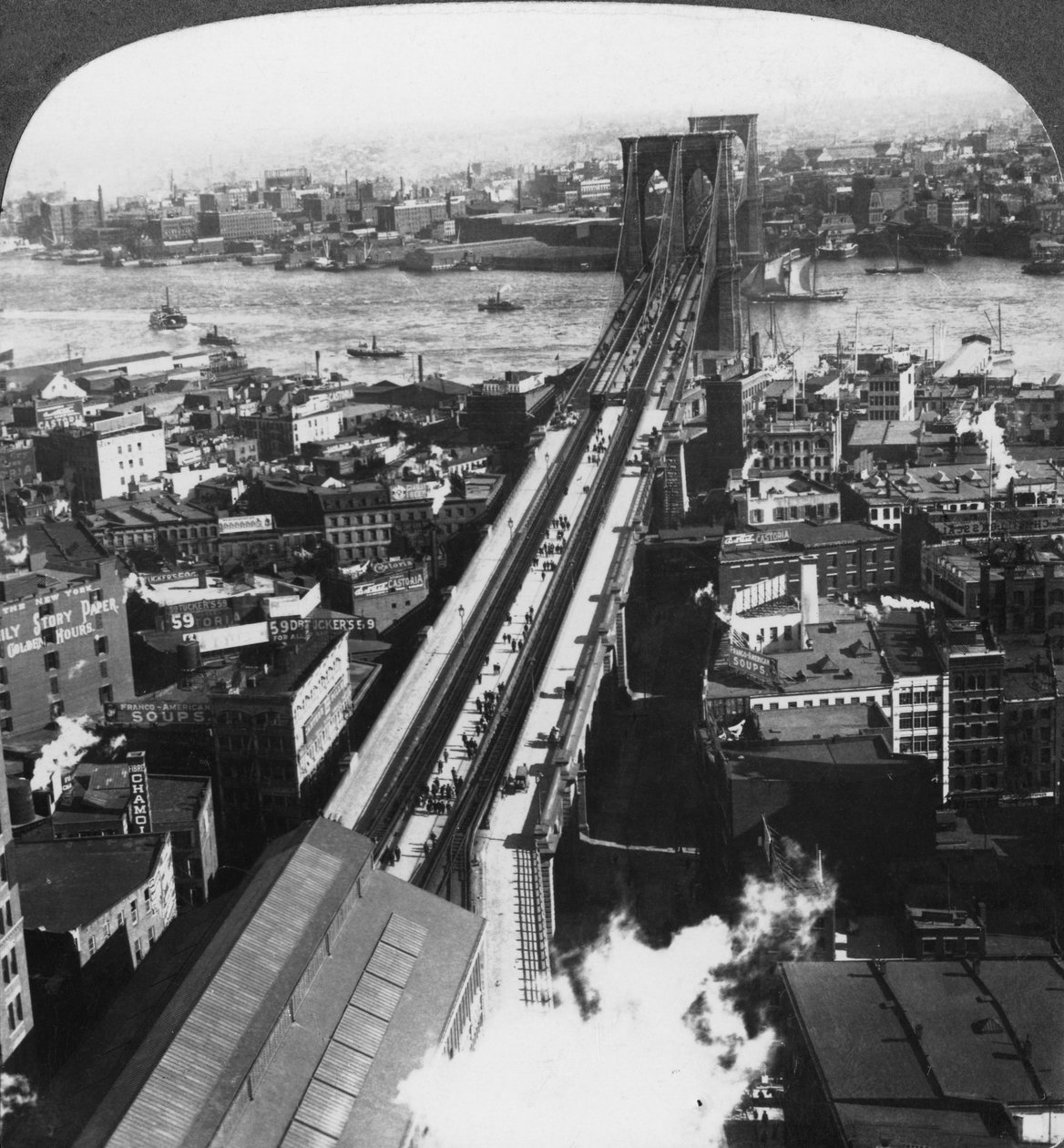 Ponte de Brooklyn, Nova York, Nova York, EUA, final do século XIX ou início do século XX. de Underwood and Underwood