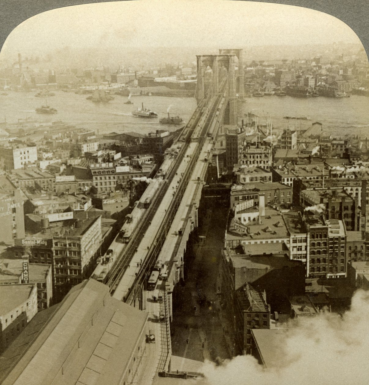 Ponte de Brooklyn, Nova Iorque, EUA. de Underwood and Underwood