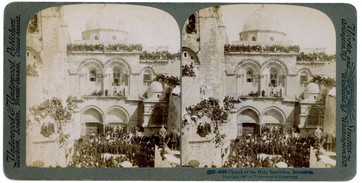 Igreja do Santo Sepulcro, Jerusalém, Palestina, 1897. de Underwood and Underwood