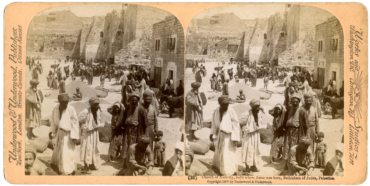Igreja da Natividade, construída onde Jesus nasceu, Belém, Palestina, 1900. de Underwood and Underwood