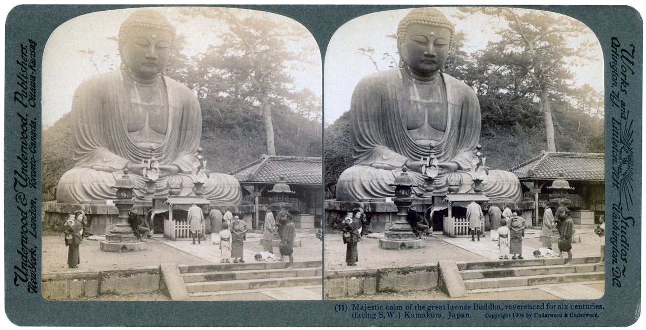 Grande Buda de bronze, Kamakura, Japão, 1904 de Underwood and Underwood
