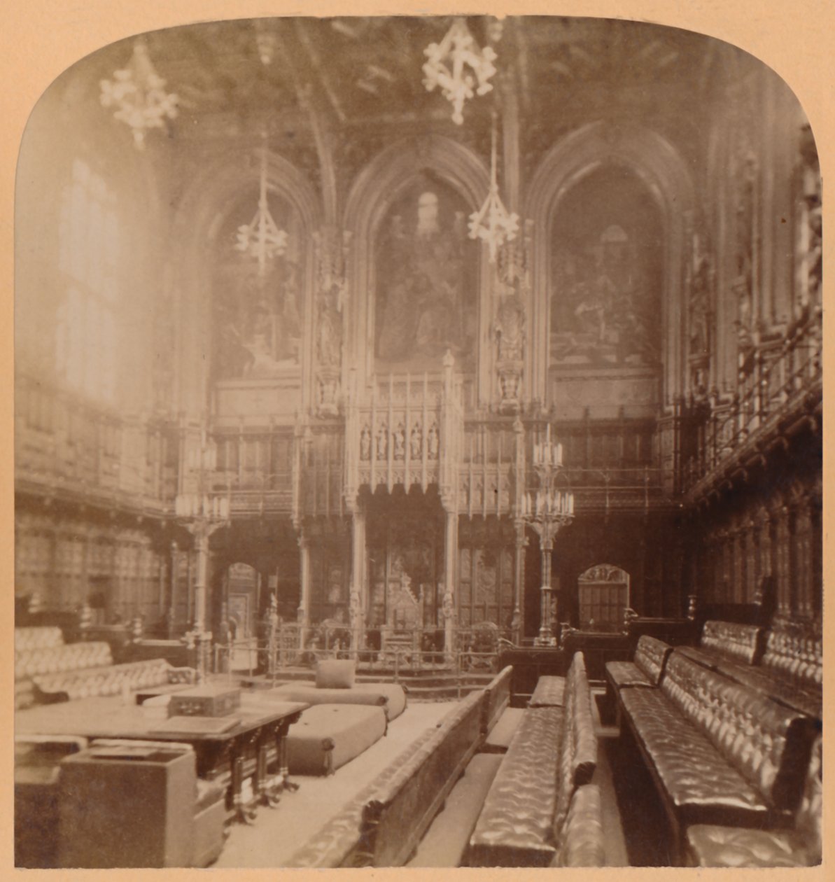 Câmara dos Lordes, Casas do Parlamento, Londres, Inglaterra, 1900. de Underwood and Underwood