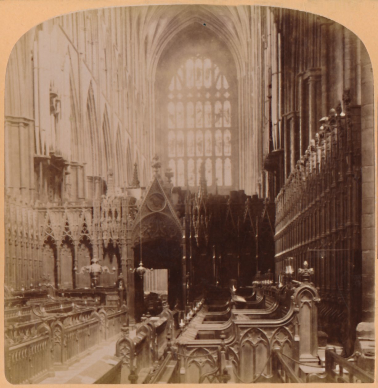 Interior da Abadia de Westminster, Londres, Inglaterra, 1896. de Underwood and Underwood