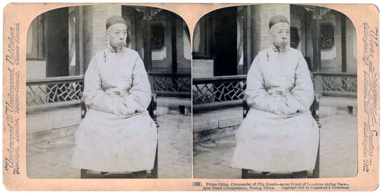 Príncipe Ching, comandante da guarda da cidade, Pequim, China, 1901. de Underwood and Underwood