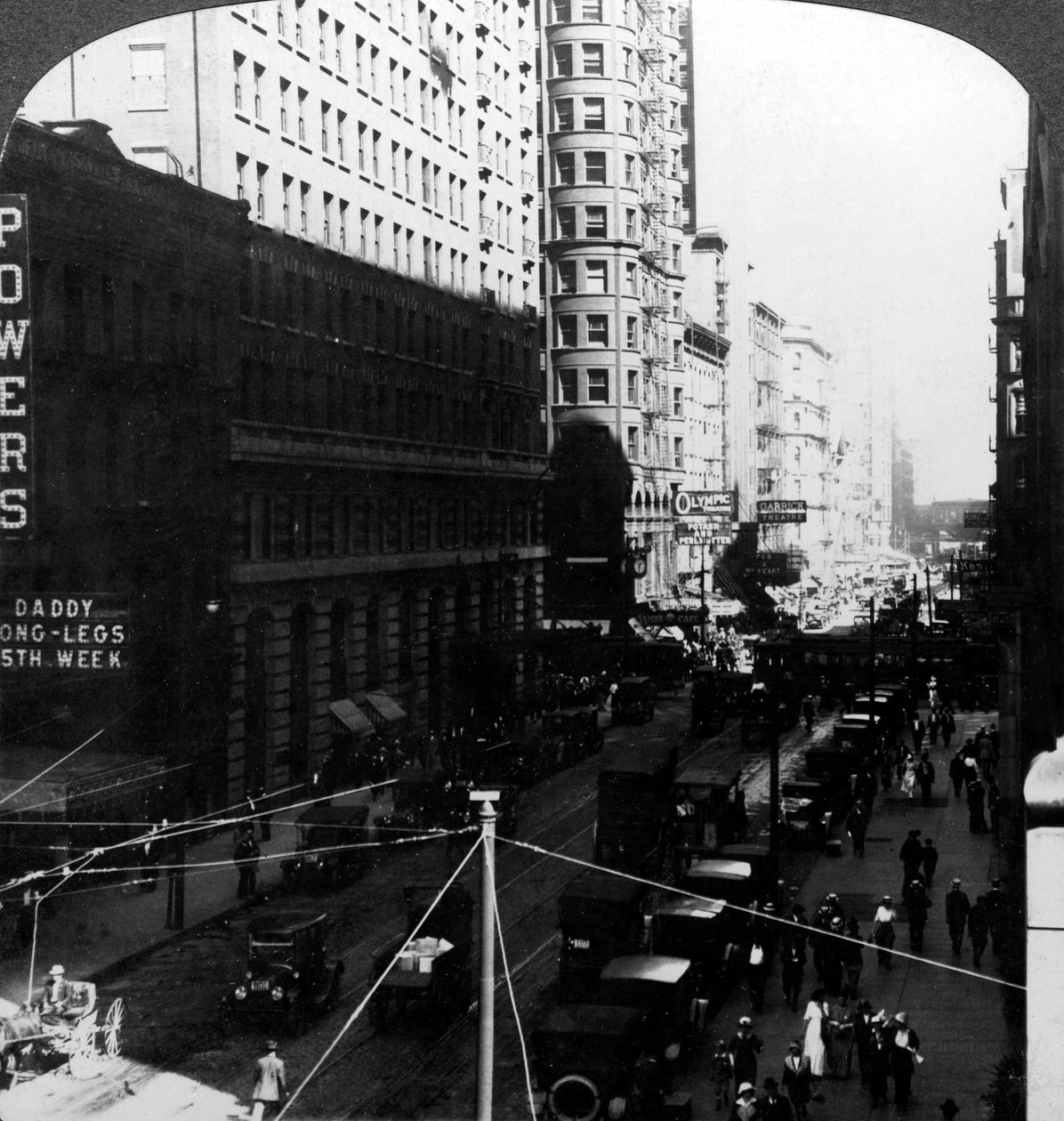 Arranha-céus, Randolph Street, Chicago, Illinois, EUA, início do século XX. de Underwood and Underwood