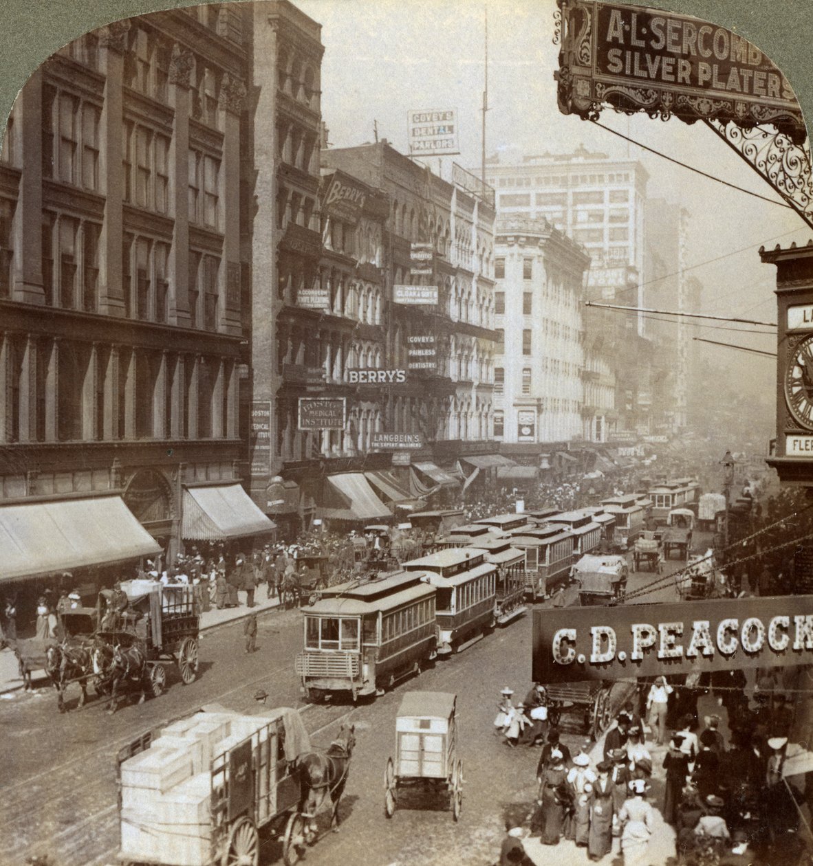 State Street, Chicago, Illinois, EUA, 1908 de Underwood and Underwood