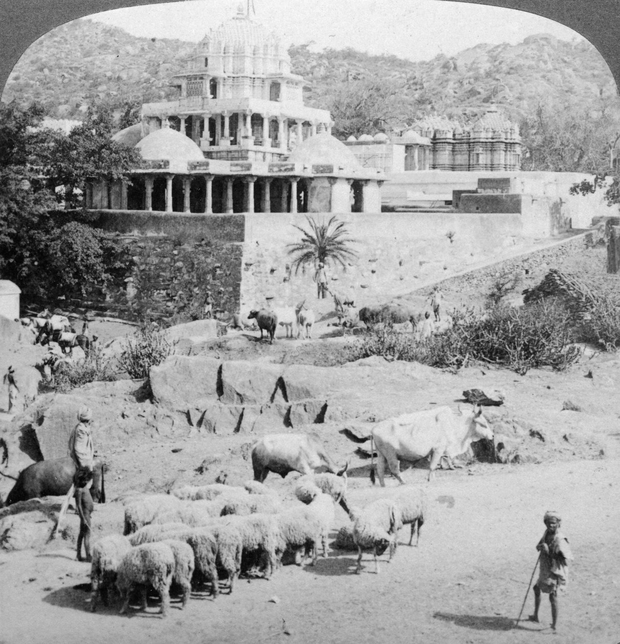 Templos dos jainistas, Monte Abu, Índia, 1902. de Underwood and Underwood