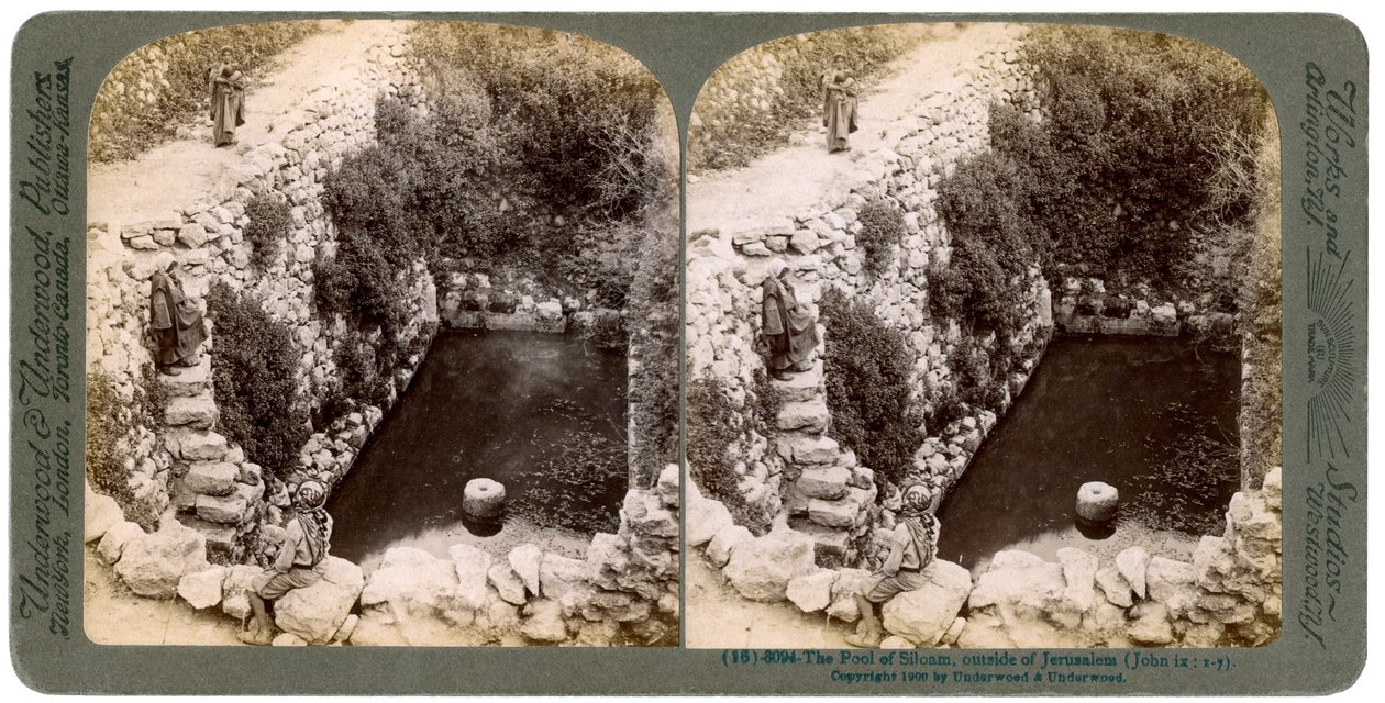 A piscina de Siloé, nos arredores de Jerusalém, Palestina, 1900. de Underwood and Underwood