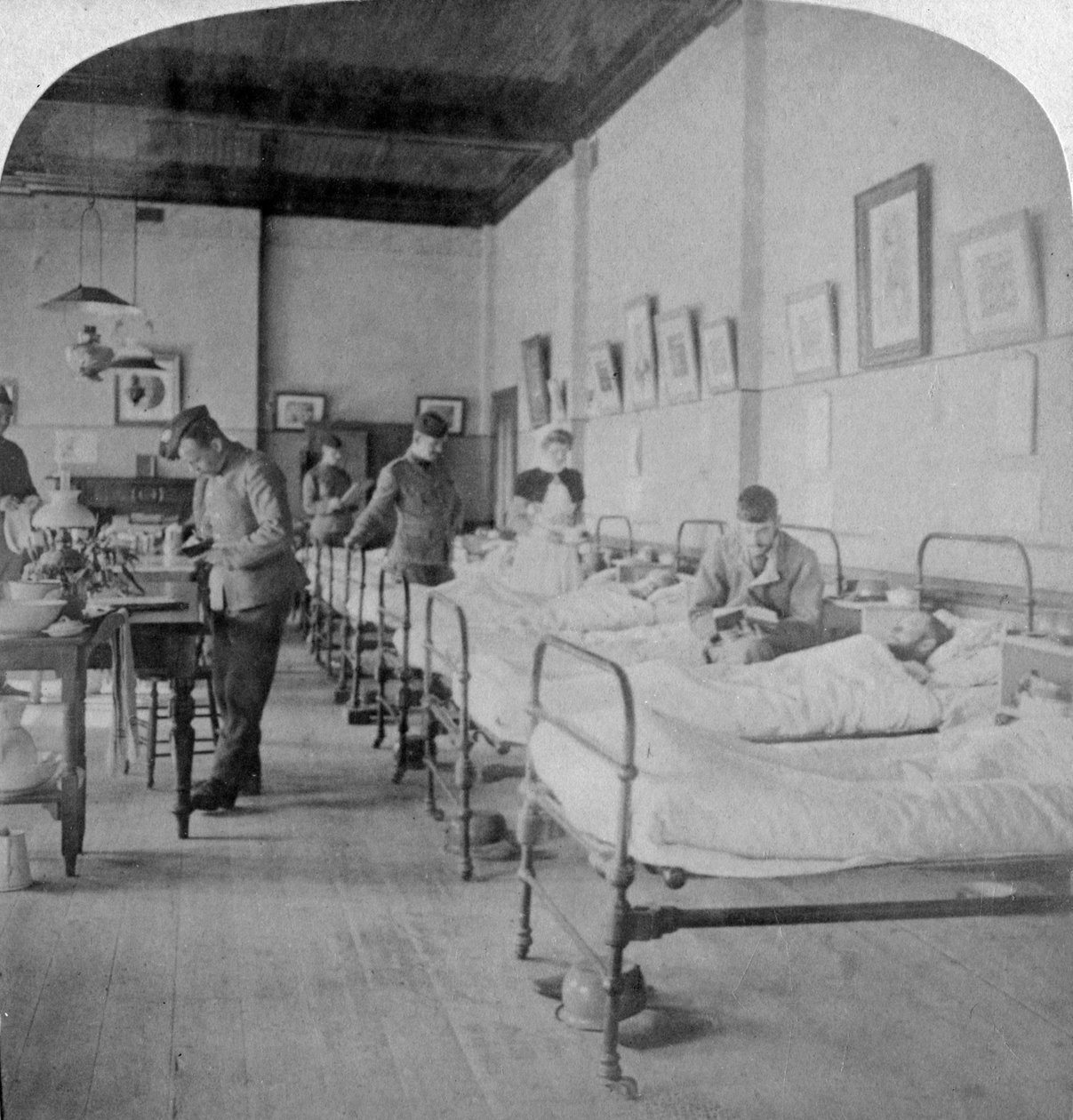 Ala no Hospital Geral nº 10, anteriormente Grays College, Bloemfontein, África do Sul, 1901 de Underwood and Underwood