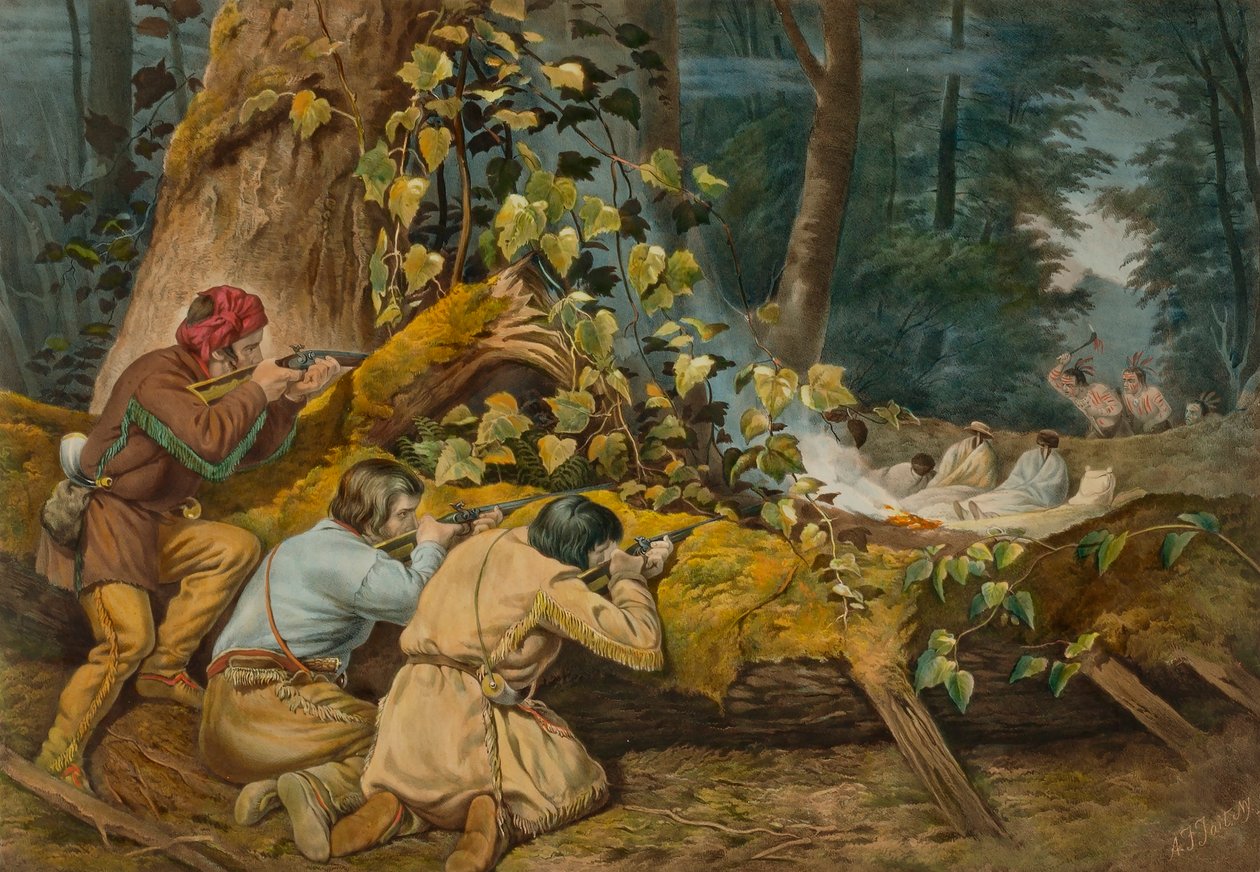 A vida na fronteira americana. "O Estratagema do Caçador". de Unidentified