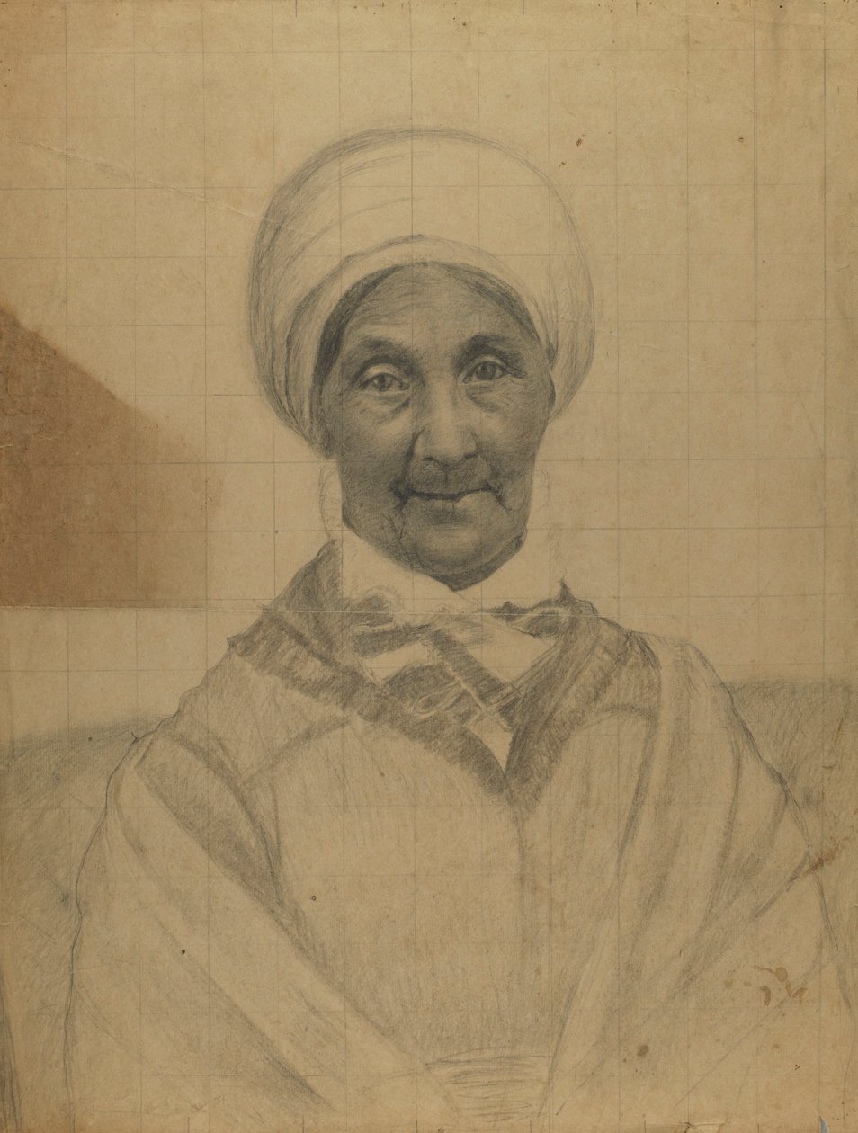 Mulher idosa com turbante de Unidentified