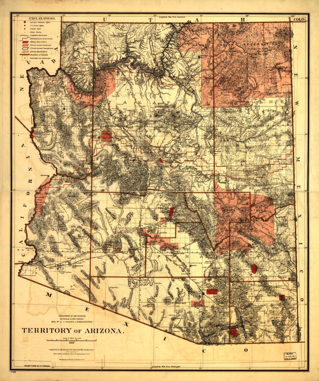 Território do Arizona. de United States. General Land Office