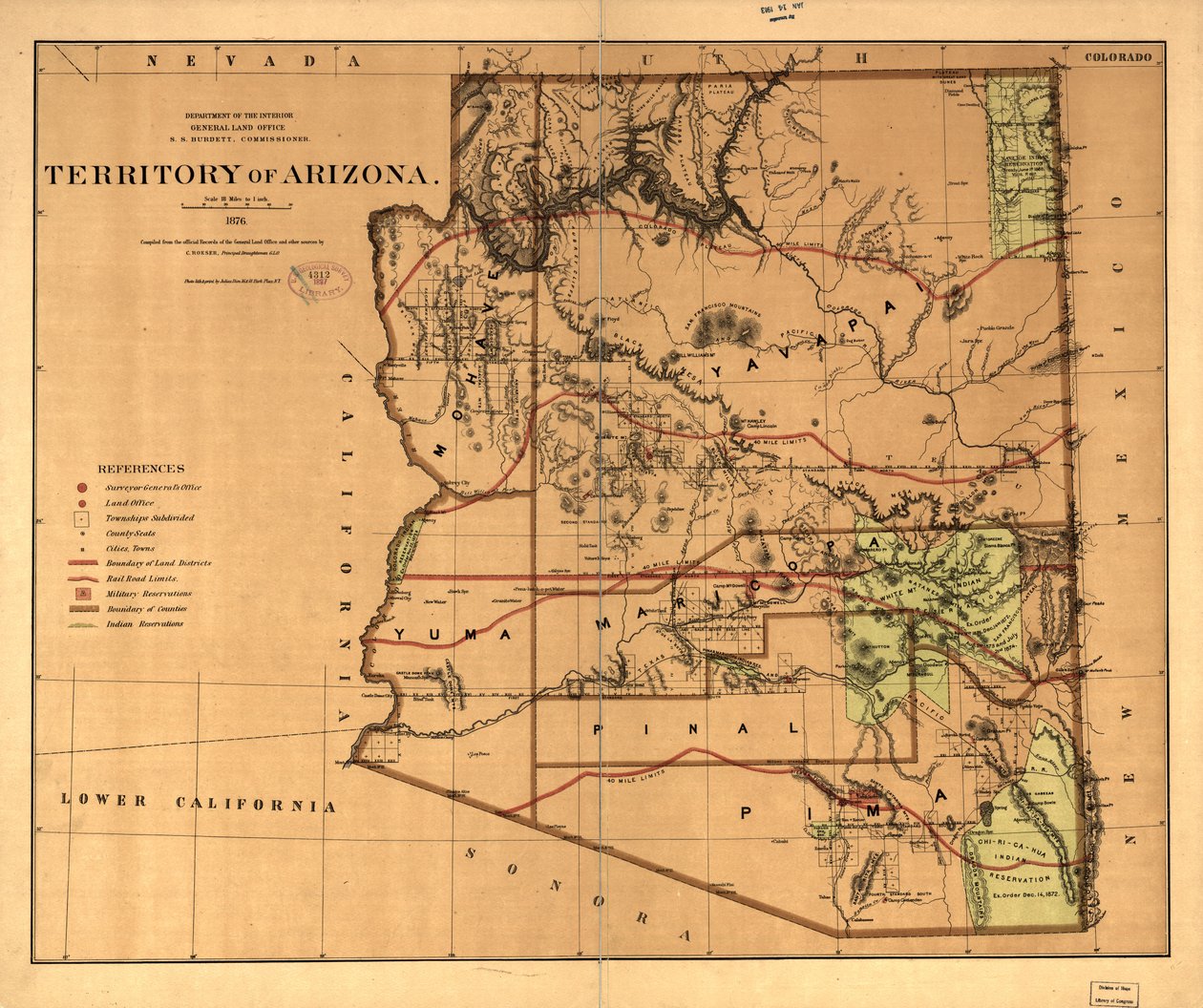 Território do Arizona. de United States. General Land Office
