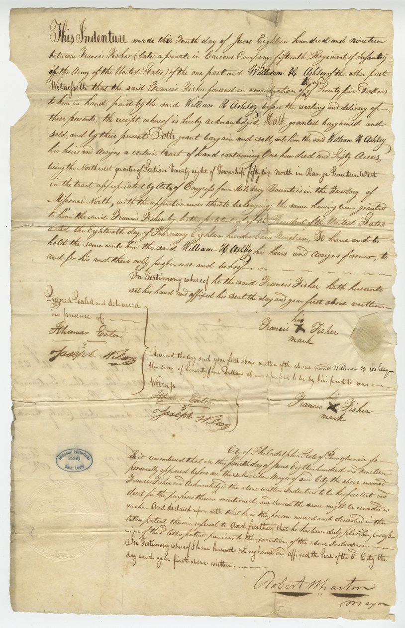Escritura de Francis Fisher de Unknown