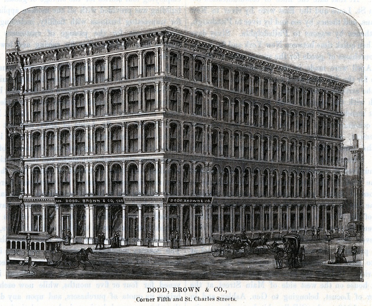 Dodd, Brown e Company Wholesale Dry Goods, Fifth e St. Charles Streets de Unknown