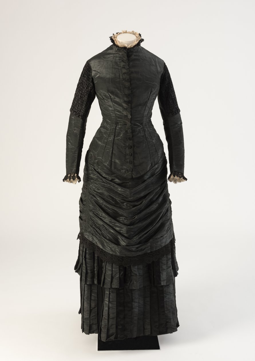 Vestido de luto de seda negra, de 1880 (seda) de Unbekannt Unbekannt