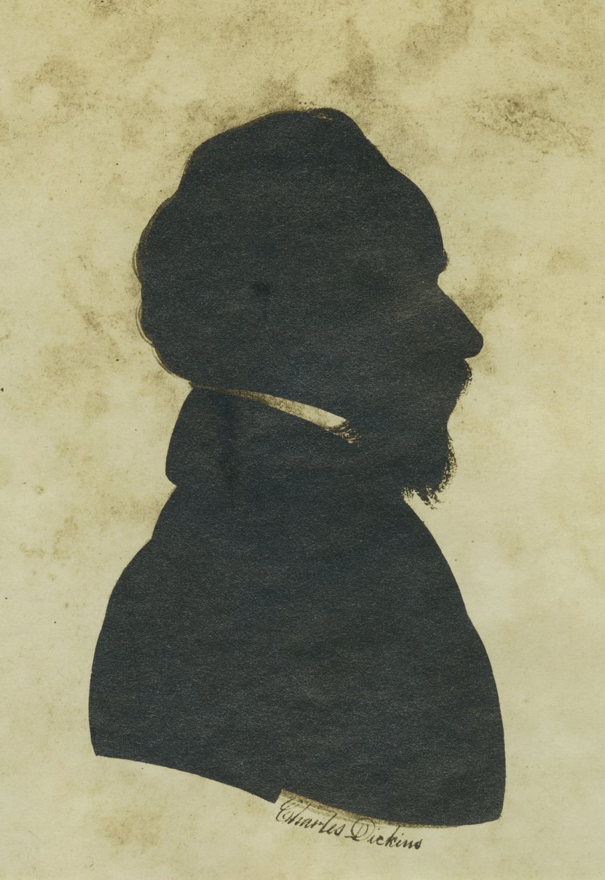 Charles Dickens Silhouette Portrait (impressão de albume) de Unbekannt Unbekannt