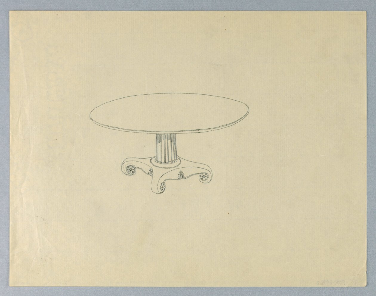 Design para mesa de jantar redonda em pés semelhantes a rolos de Unknown