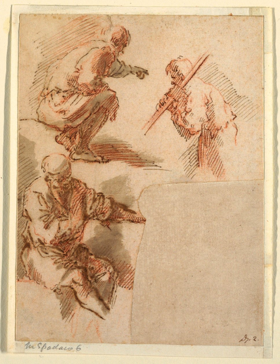 Desenho, Três Homens, 1630–1640 de Unknown