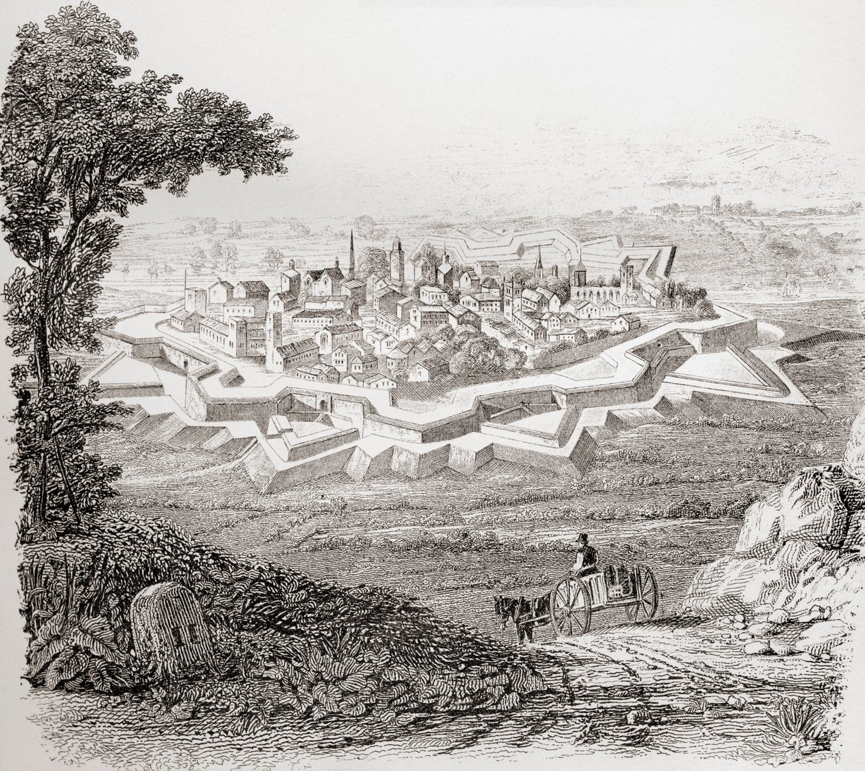 Aparência geral de uma fortaleza de bastiões, ou Star Fort, da The National Encyclopaedia, publicada em 1890 de Unbekannt Unbekannt