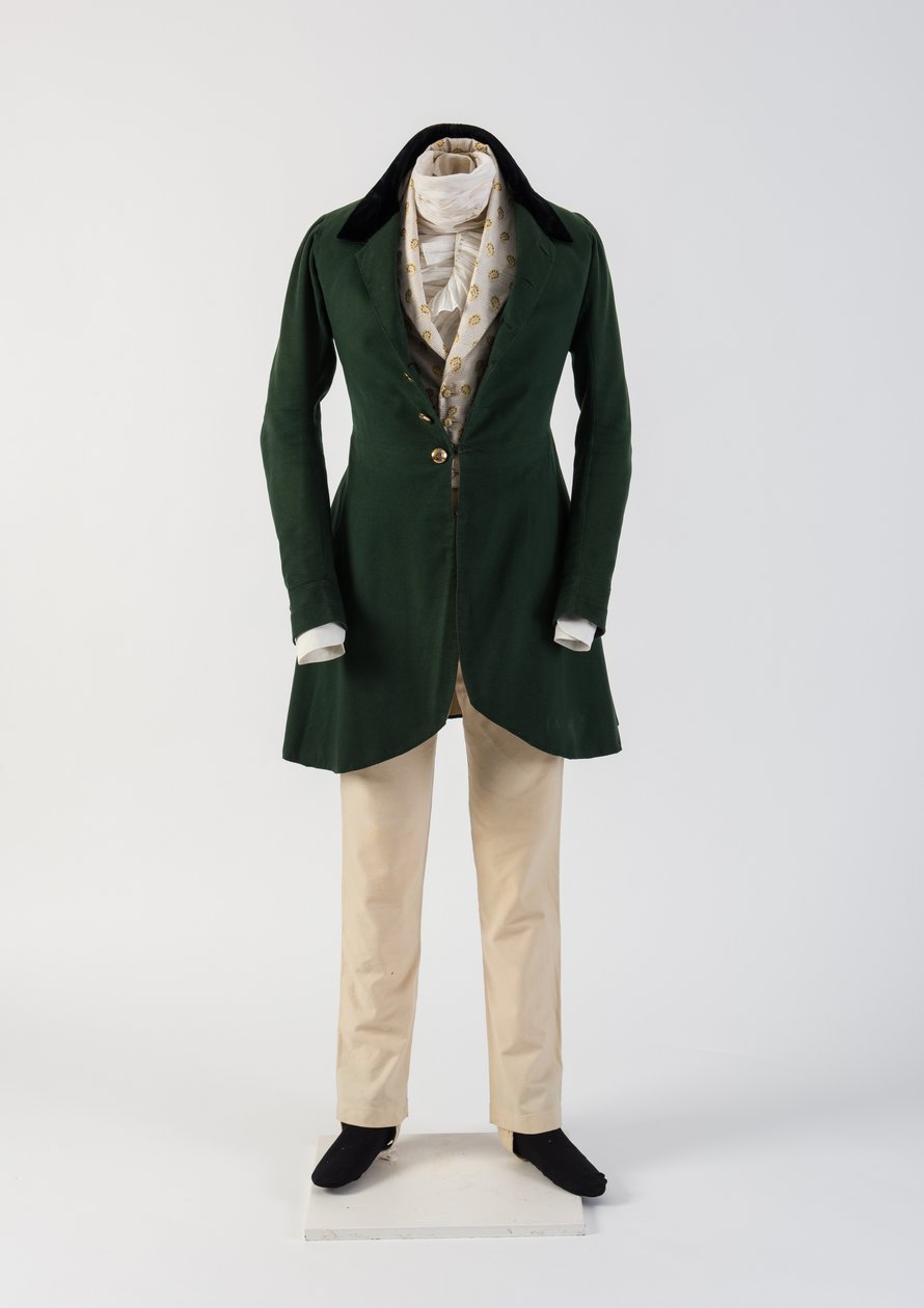 Mans casaco de lã verde, com calças de lã e colete tecido, 1830 (lã) de Unbekannt Unbekannt