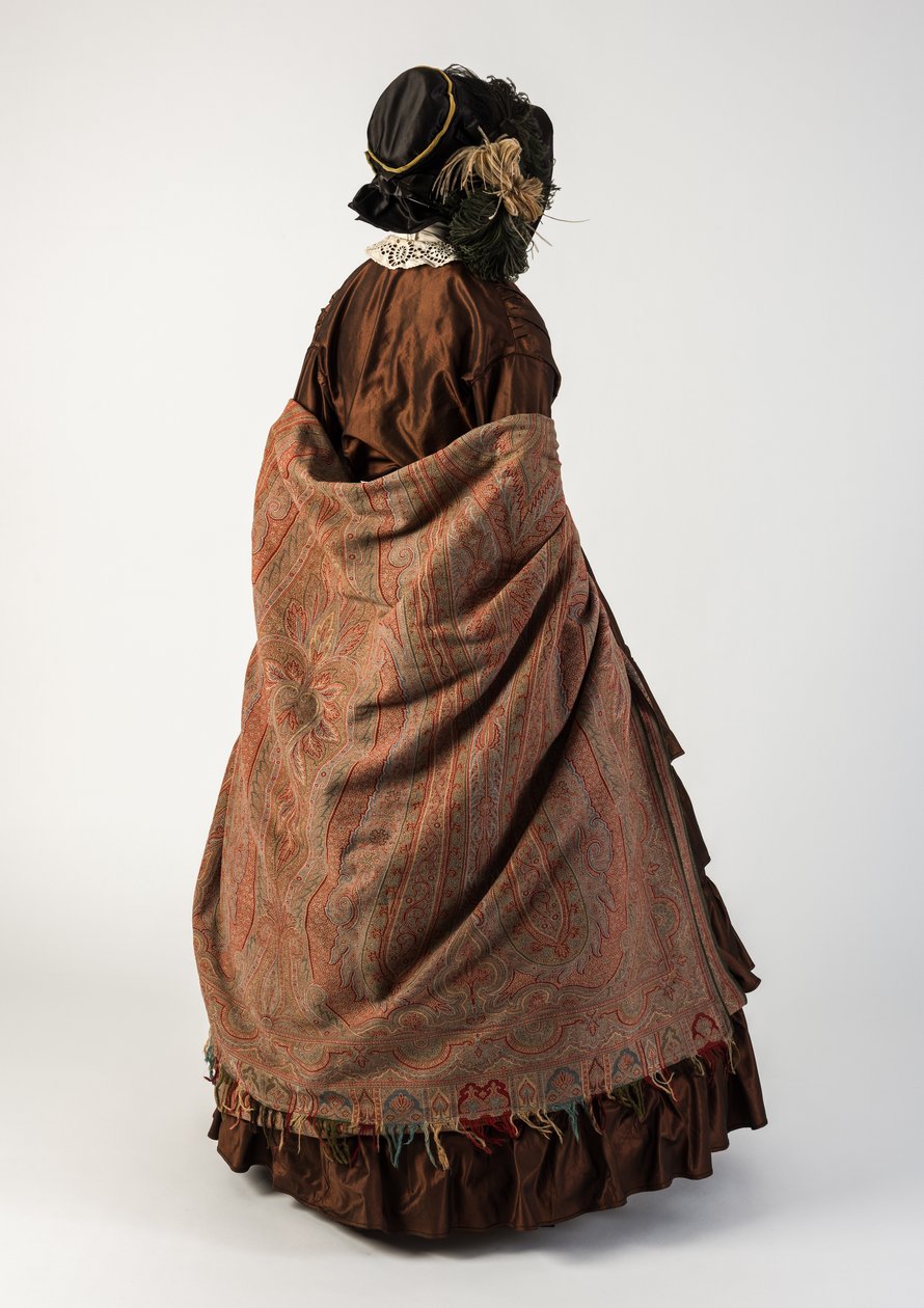 Xale de lã tecida multicolorido, 1850 (lã) de Unbekannt Unbekannt