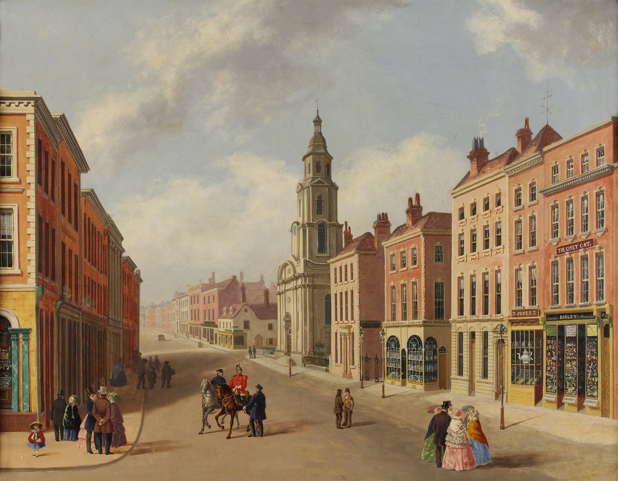 Igreja de São Nicolau e Foregate Street, Worcester, c.1850 de Unbekannt Unbekannt