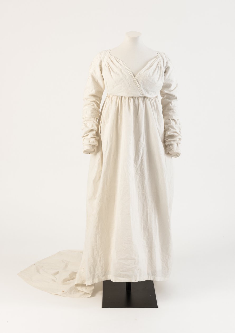 Vestido de algodão branco, 1800 (algodão) de Unbekannt Unbekannt