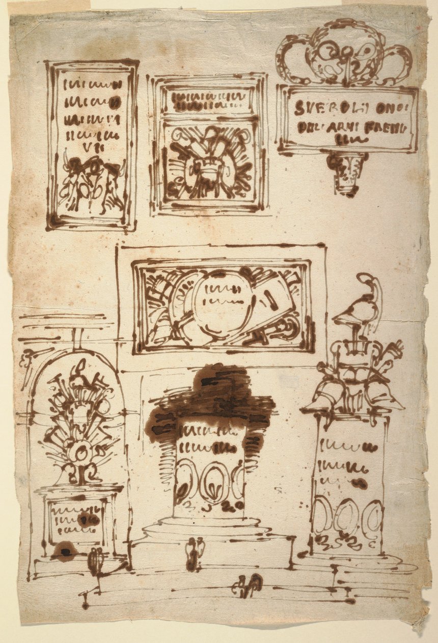 Desenho, Pastilhas Memorial para a Família Severoli, Faenza de Unknown