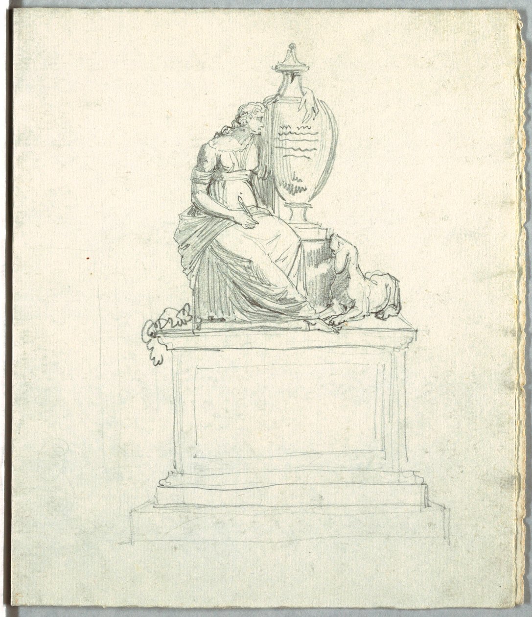 Desenho, estudo após um monumento fúnebre e estudo após Frieze, início do século XIX de Unknown