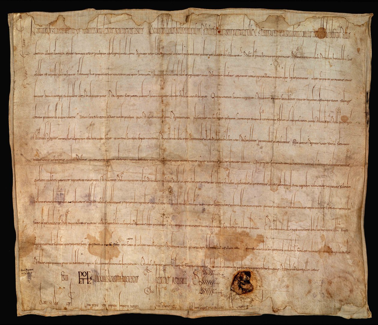 Imperador Luís, o Piedoso, leva 814 com este documento o mosteiro Ellwangen em sua proteção de Unknown