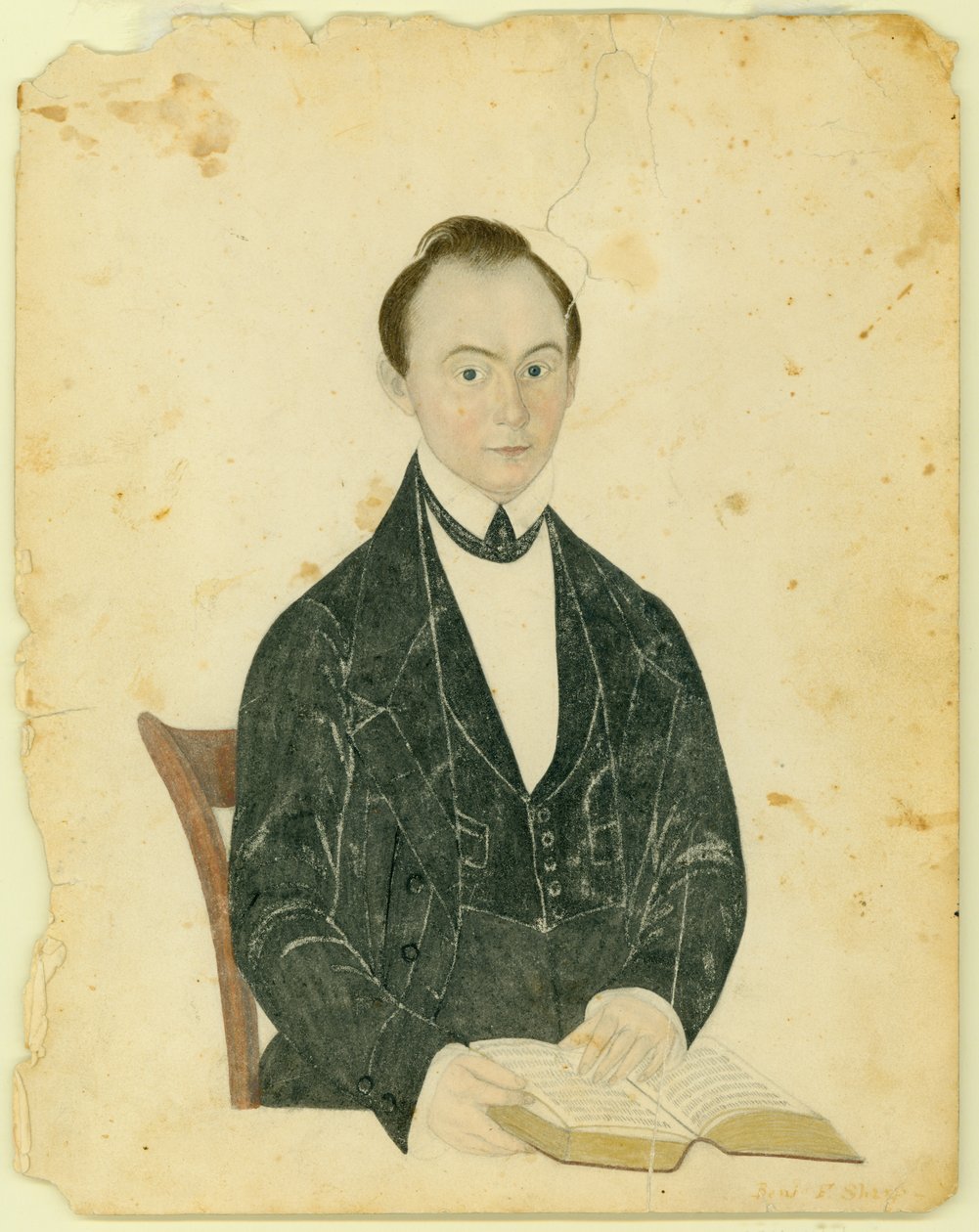 Retrato em aquarela do Dr. Benjamin F. Sharp de Unknown