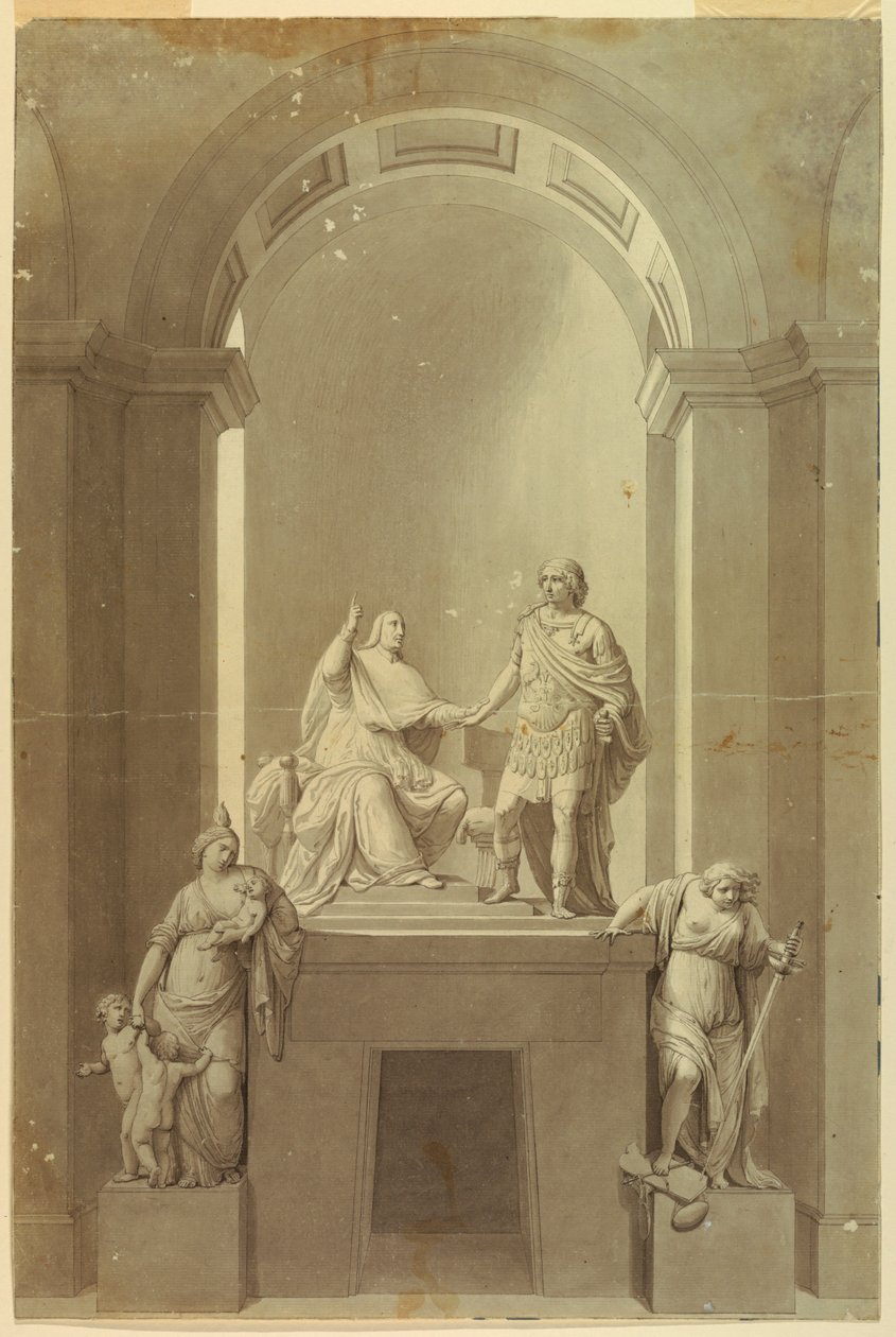 Um monumento sepulcral de Henry Cardinal York (1725-1807) e Charles Edward Stuart, o “Jovem Pretendente” (1720-1788) de Unknown