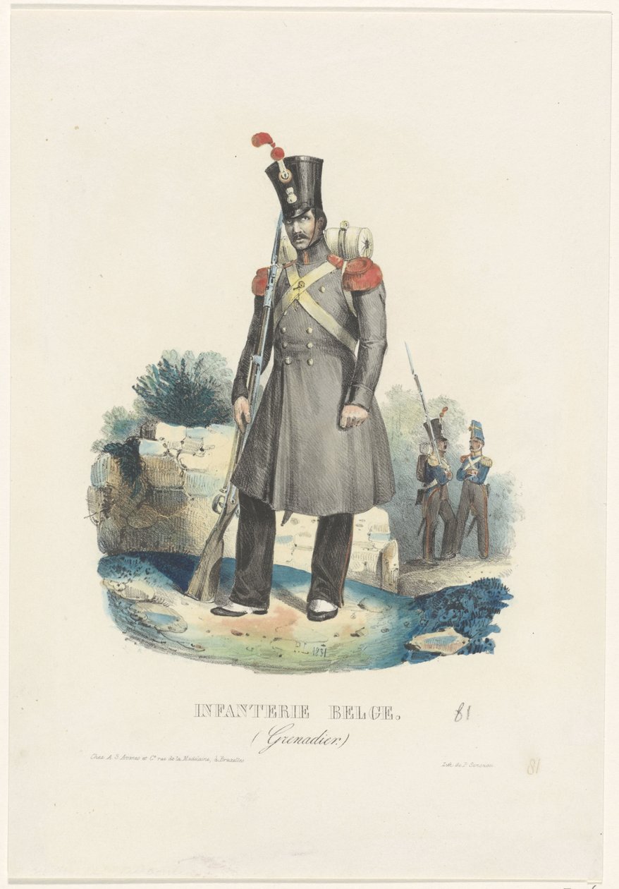 Granadeiro belga, 1831
Infanterie Belge (Grenadier.) (título sobre o objecto). de Unknown