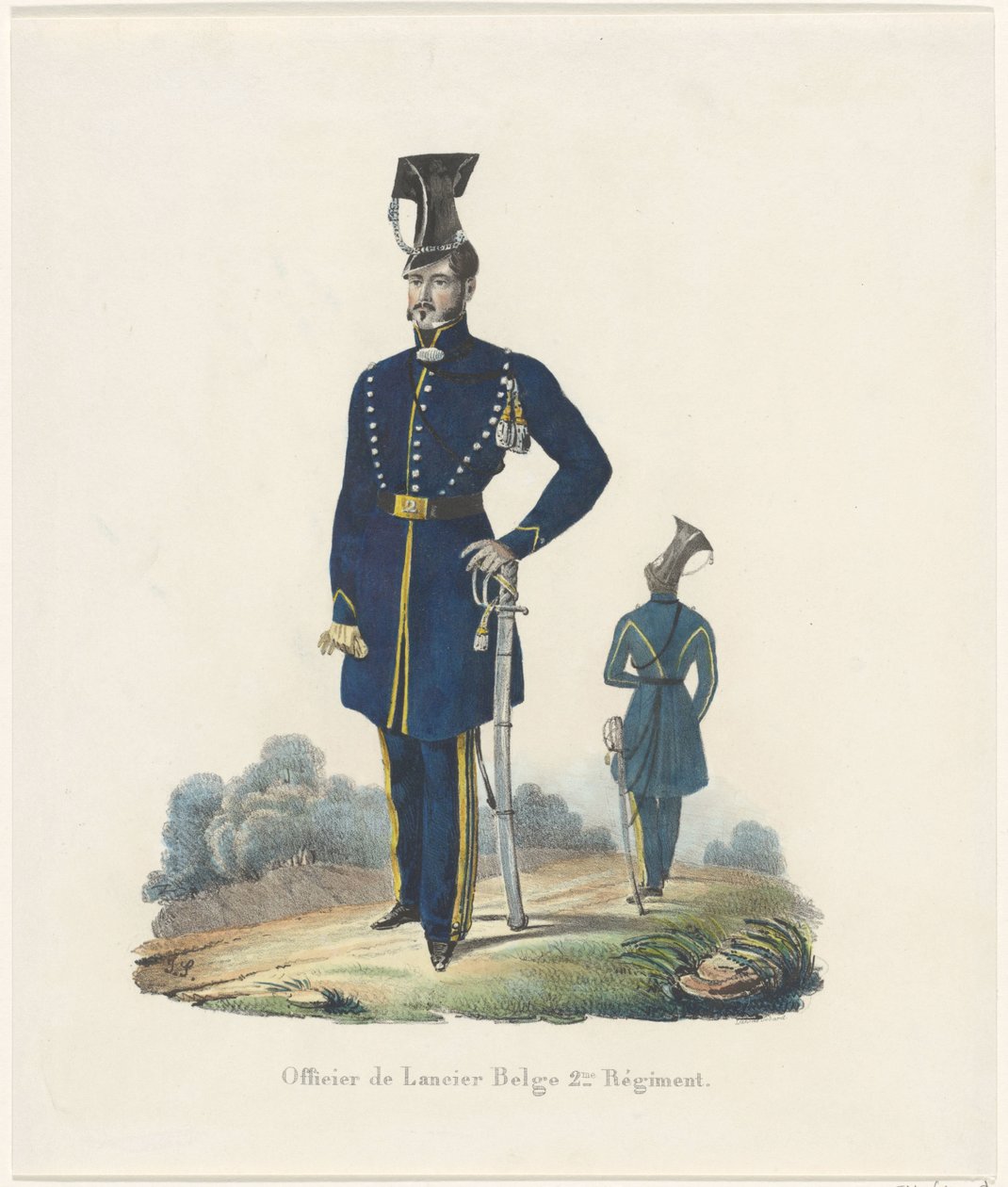 cordão belga, 1830 Oficial do 2º Regimento de Lanceiros belgas (título no objeto) de Unknown