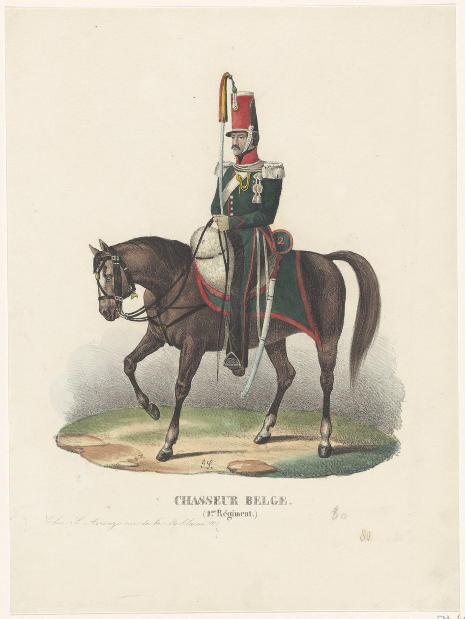 Caçador voluntário belga, 1830 Chasseur Belge (2.me Régiment) (título no objeto) de Unknown