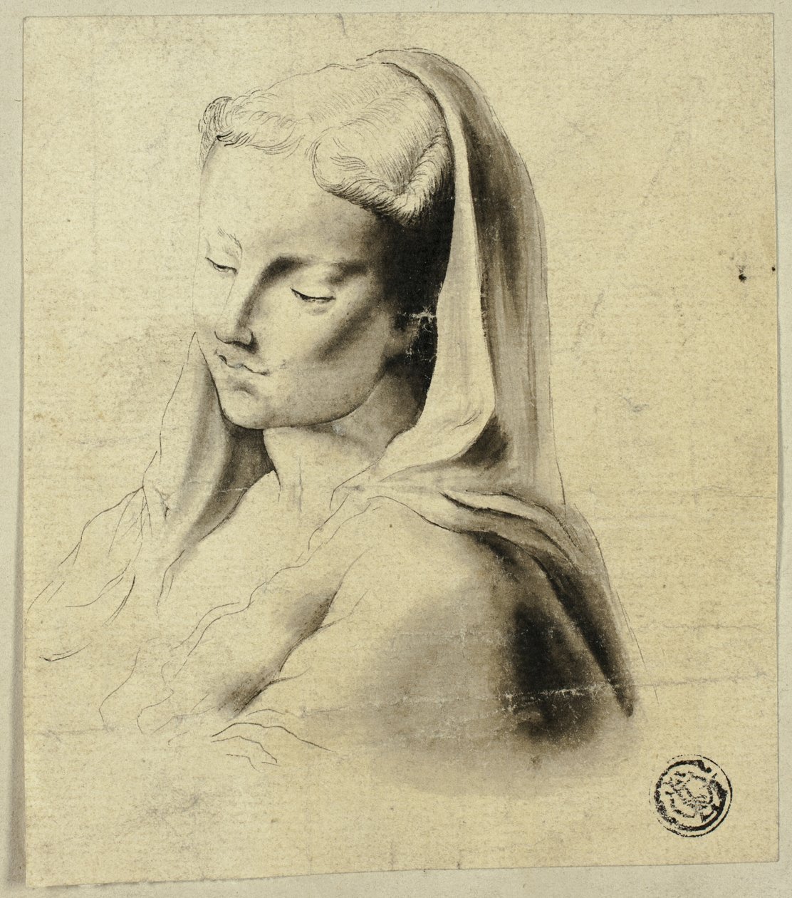 Busto de uma mulher com véu de Unknown