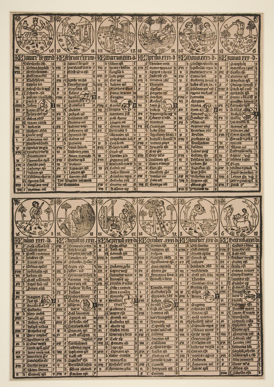 Calendário de Johann von Gemund de Unknown