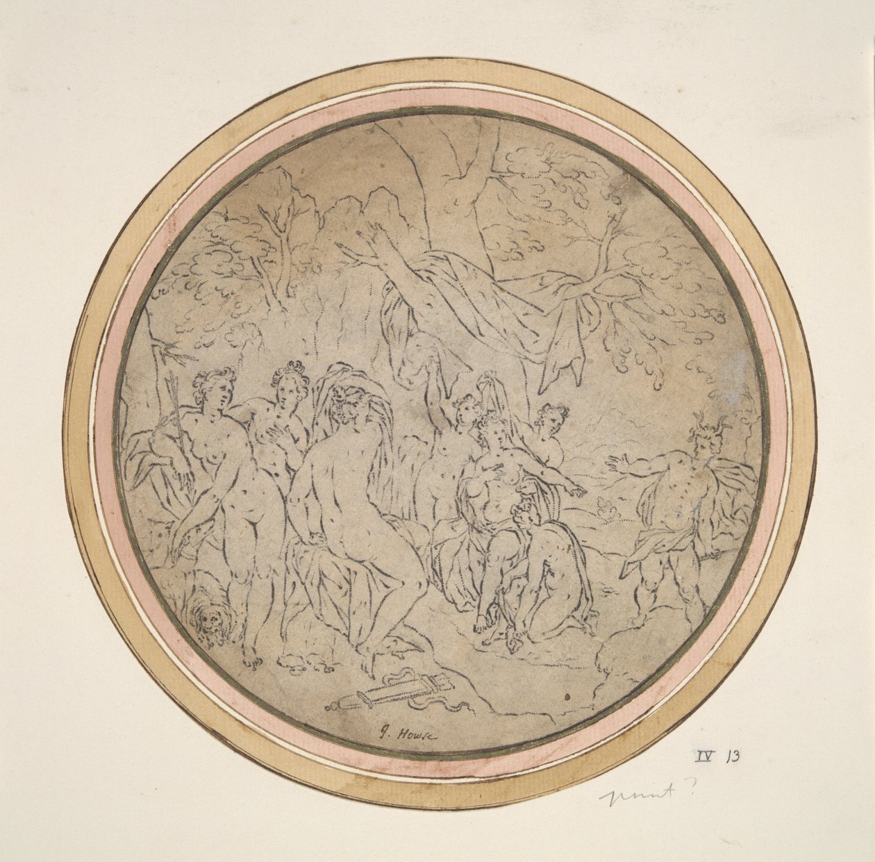 Diana e as suas ninfas surpreendidas por Actaeon de Unknown