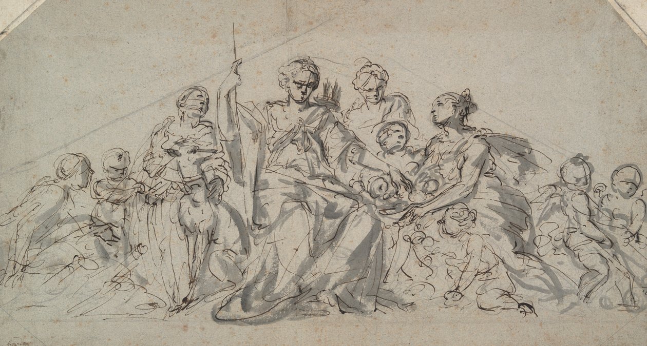 Diana com Ninfas e Putti de Unknown